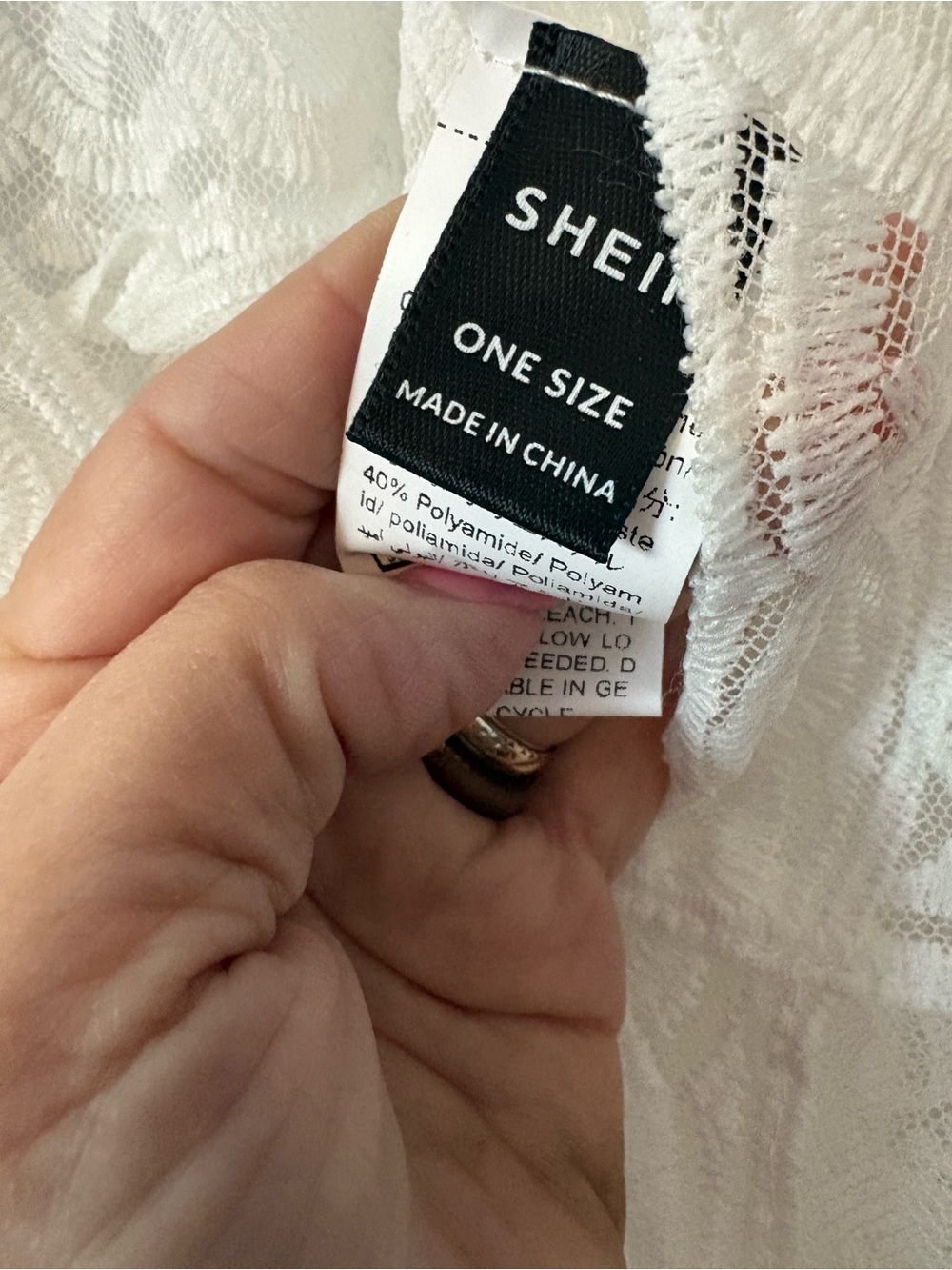 SHEIN White Sheer Lace Kimono Cover-Up - Picture 5 of 5